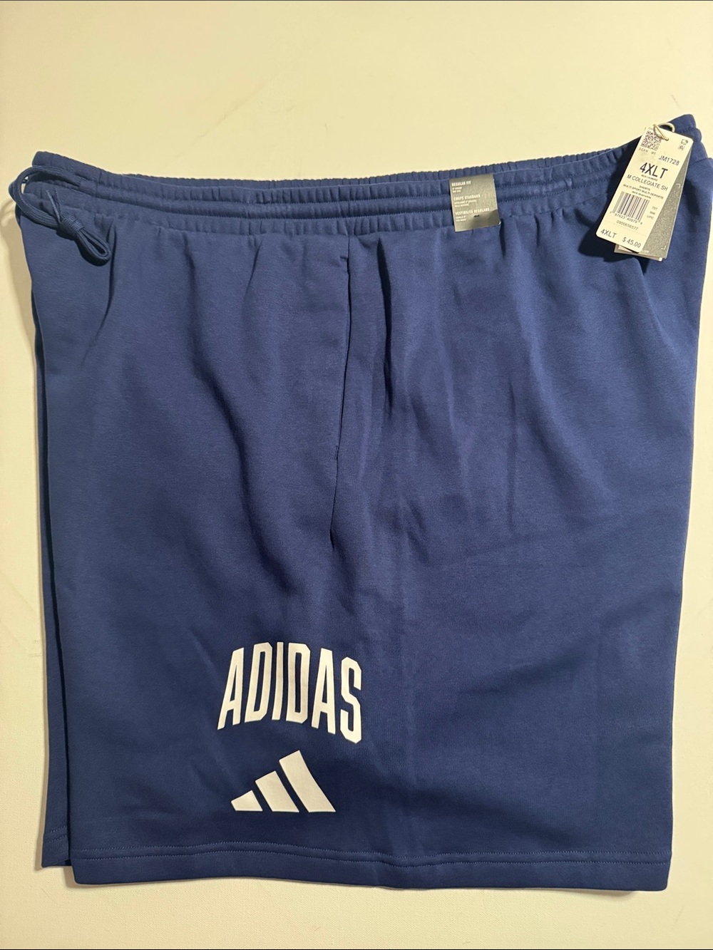 Adidas Fleece Shorts Mens 4X Navy 4XL Tall